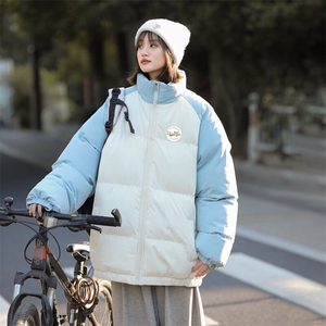 现货抖音得物可供视频三防加厚羽绒拼接棉衣外套面包棉服86627