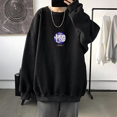 W01男女休闲圆领大码秋卫衣外套情侣宽松港风文艺学生外衣印花，女装短外套，星座115A-3