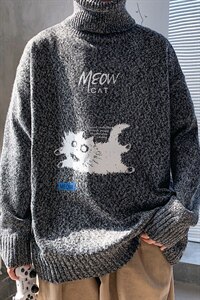 ！冬季加厚高领毛衣男潮流百搭印花针织衫毛线衣GM602P55图片