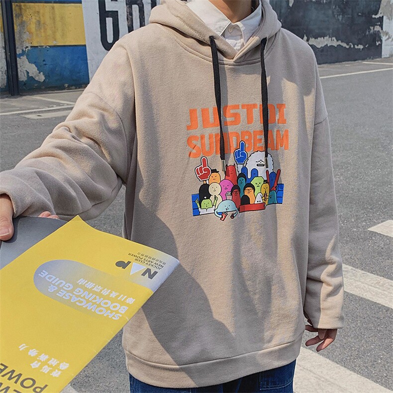 秋冬宽松in港风卡通趣味连帽套头卫衣男女长袖上衣DT,男装卫衣,电商A102