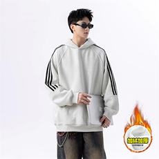 480G重磅加绒硬挺boxy男女秋冬美式高街结构三条杠织带卫衣厚外套，女装短外套，电商A486