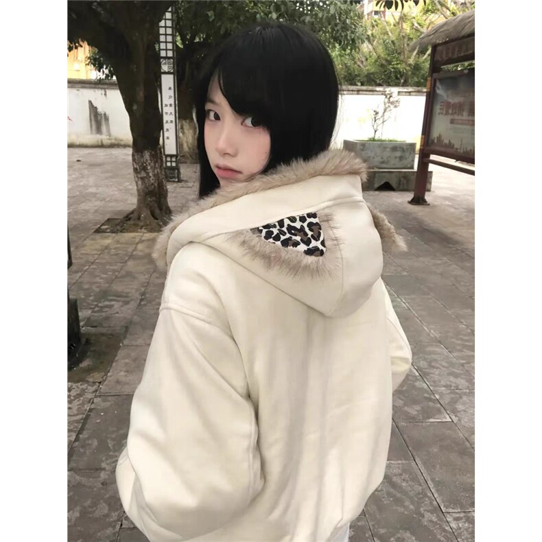 网图发芽小恶魔豹纹仿麂皮毛领加厚座山雕棉服外套女YY822-P108,男装棉衣,电商C216