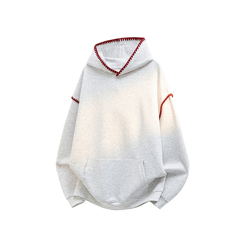 WY10155-特P48控88新款连帽贝壳绣花麦穗提花大码男宽松情侣卫衣,男装卫衣,电商A059