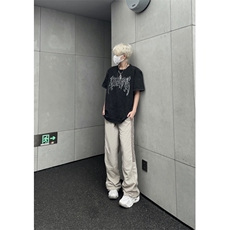 【网图有货】三条杠条纹织带裤子夏季直筒速干运动裤K22LL-特P40，女装休闲裤，星座1007（原301D）