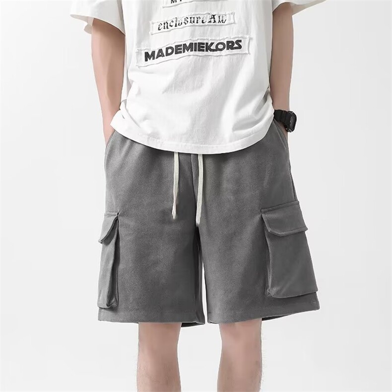 美式工装短裤男女潮牌宽松高街麂皮绒休闲五分裤1008-YQ310-P30,男装休闲裤,星座1008