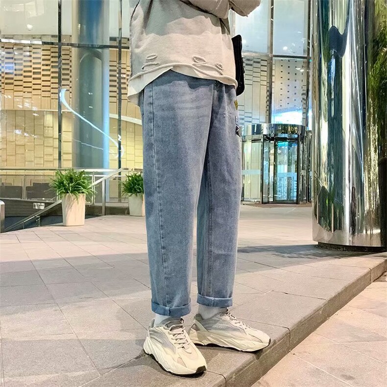 牛仔裤男秋冬季潮牌直筒宽松百搭韩版潮流男裤子休闲长裤971-p30图片