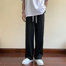 夏季条纹冰丝裤子男薄款直筒垂感宽松百搭运动休闲长裤K02310-P35，男装休闲裤，星座308B-2