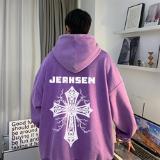 抖音品质美式高街字母印花上衣复古水洗卫衣JK23385特p53-控88，男装卫衣，星座605(原A050)