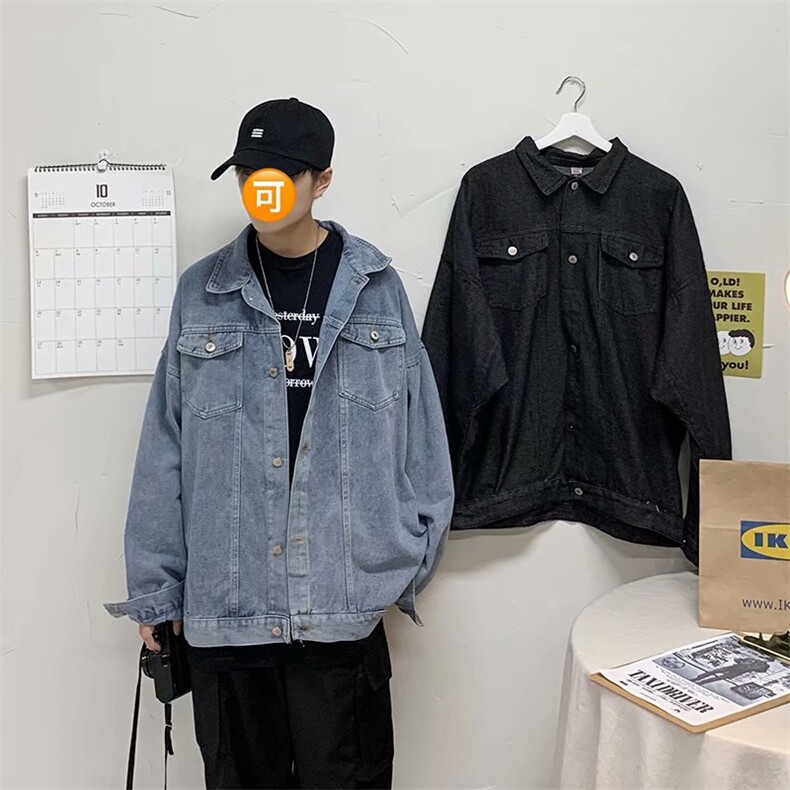 外套男潮流百搭学生港风牛仔夹克秋季ins休闲宽松上衣jk522-p60，男装夹克，星座1008-2