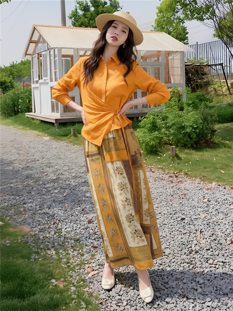 气质优雅套装裙女2026春装新款宽松藏肉显瘦旅游逛街舒适两件套,女装套装/套裙,姿萝菲