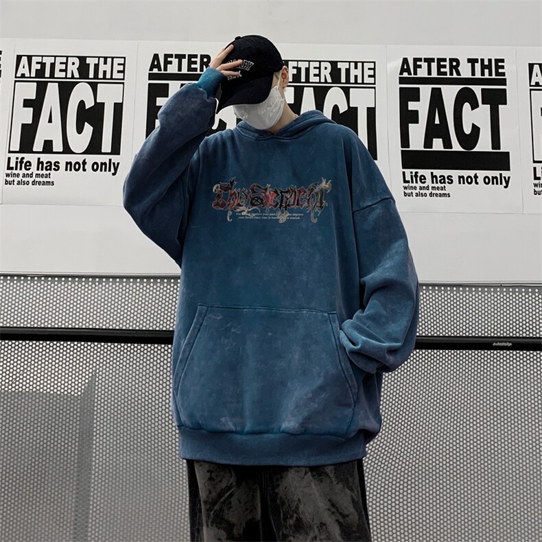 美式重磅水洗复古连帽卫衣潮流大码潮牌做旧XZ517A-BK6676-P68,男装卫衣,星座517A