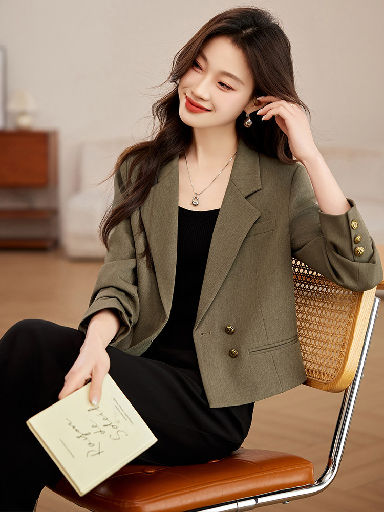 小西装外套女短款2025新款春秋高级感小个子气质韩版休闲西服上衣,女装短外套,恋慕依尚