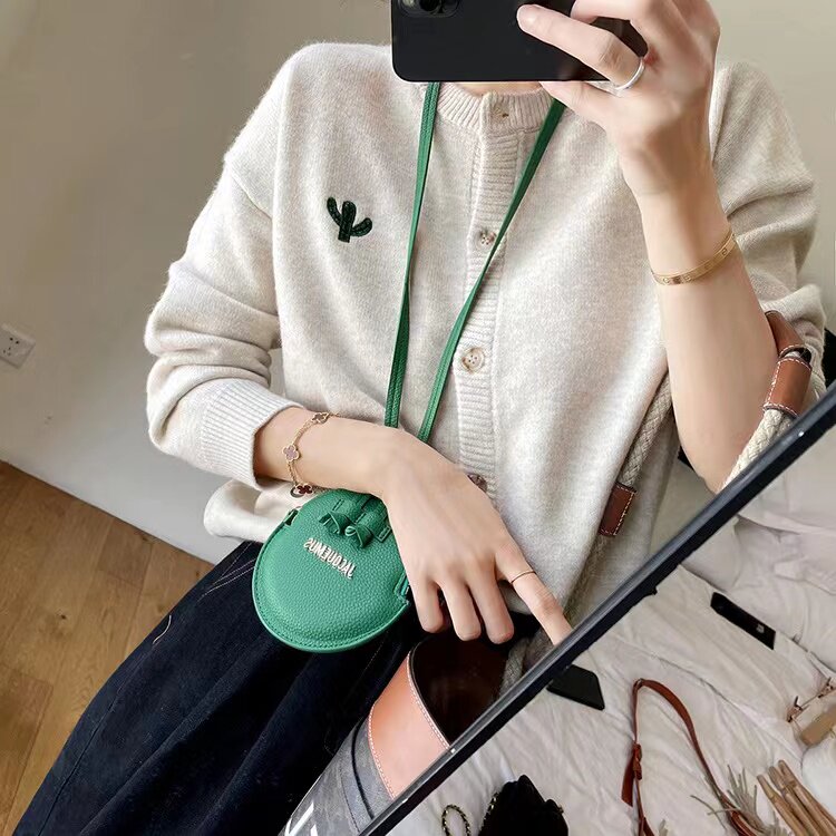 春秋新款针织开衫女宽松短款外套针织衫韩版百搭洋气,针织衫/毛衣,半城羊绒