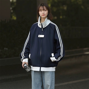 抖音得物品质秋冬美式高街重磅结构拼接织带翻领卫衣夹克外套W113图片