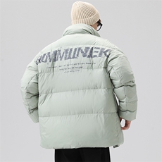 标50%羽绒服大码加厚面包服青年情侣款立领印花保暖外套男P140，男装羽绒服，星座1210A