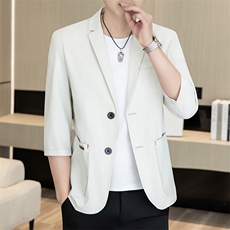 XF320-P90夏季时尚男士舒适百搭七分袖西服中袖小西装，男装西服，星座507A（原星座306B-2）