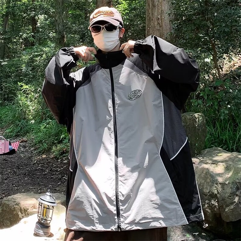 夏季防晒衣男韩版潮流拼色百搭2023新款ins宽松帅气外套W4907-P45，男装防晒衣，星座412-3