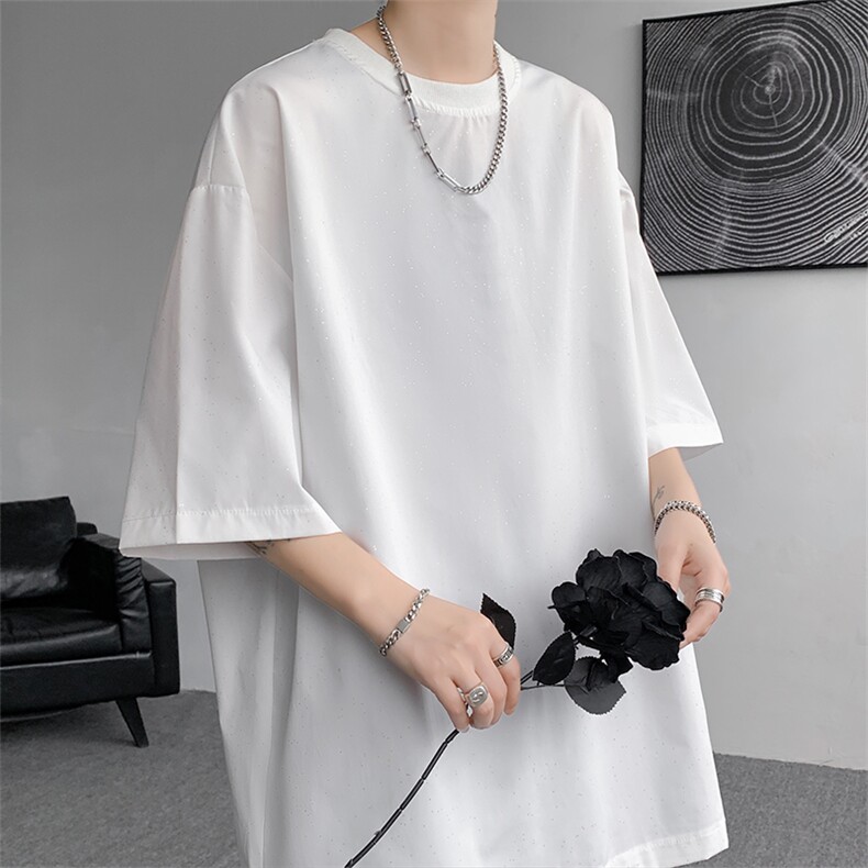 8XL-M特大码满天星短袖T恤男亮片oversize港风半截袖DX316P16,男装T恤,电商D206-1