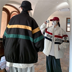 2023秋装复古机车服ins潮牌情侣夹克外套撞色上衣H806P108男，男装夹克，电商A341