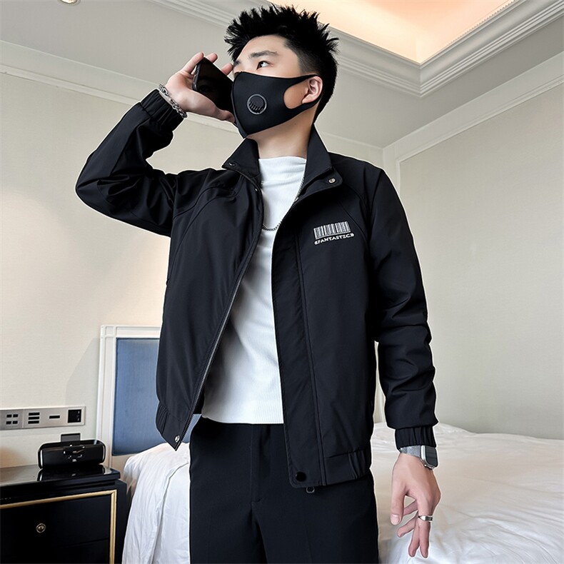 高级痞帅炸街男士立领夹克外套社会小伙店主风301C-JK17-P98控138,男装夹克,星座301C（原B323）