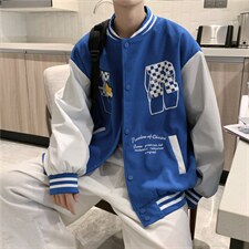 男长袖潮流宽松棒球领简约克莱因蓝夹克春季新款棒球服J3118P70，男装夹克，星座1116-2