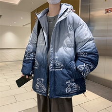 港风外景21冬新款卡通满印立领面包服棉衣外套G3007-P105控125，男装棉衣，星座914-3