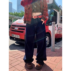 1506-1/NC6661/P50美式vibe星星刺绣直筒宽松微喇裤，男装休闲裤，星座1506-1