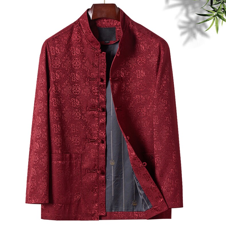 唐装长袖中式中老年男士春秋款宽松休闲加肥大码外套TR88013-P110，男装夹克，星座1105-3