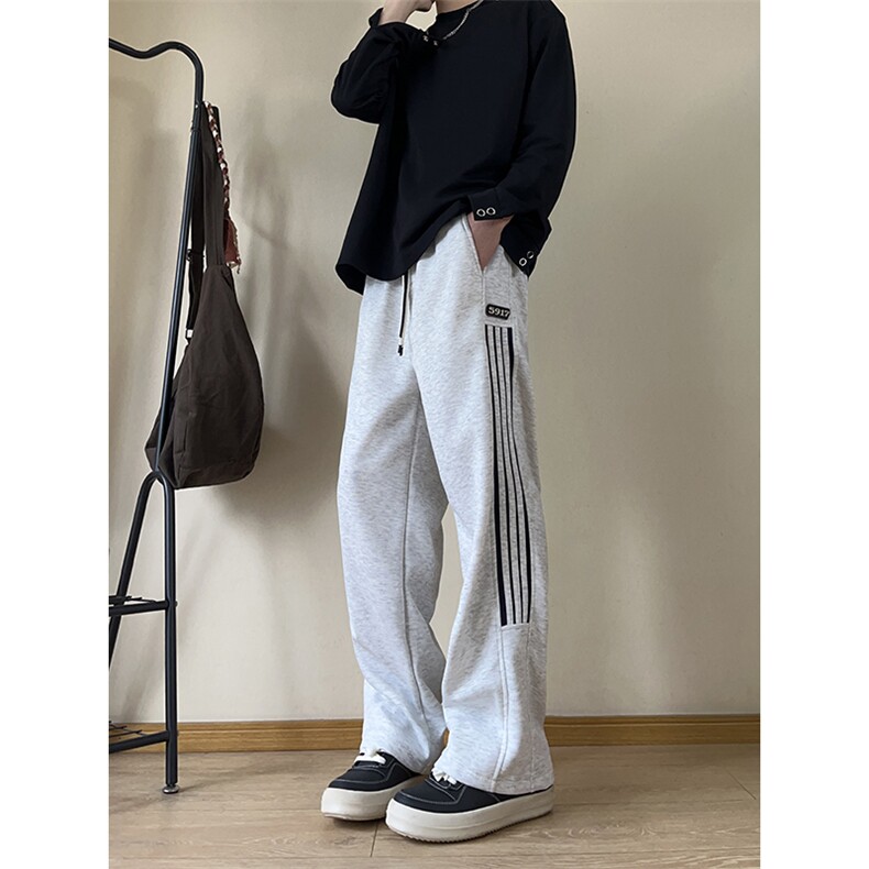 A178秋冬季新款三条杠卫裤直筒宽松潮牌裤子K2837P45限价65,男装休闲裤,电商A178