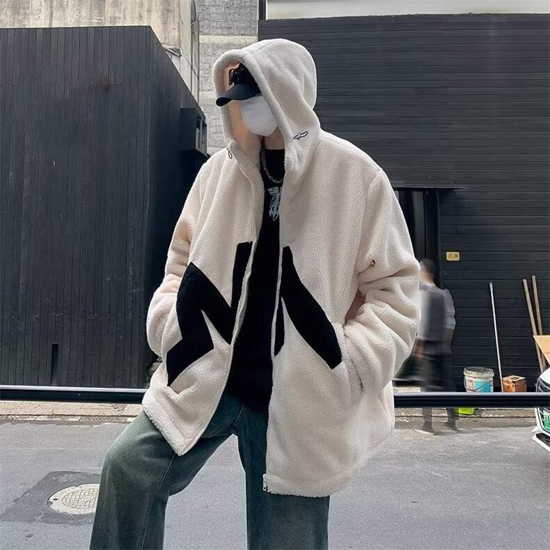 复古羊羔绒外套男秋冬季2024新款美式LW66P58,女装短外套,星座1116-2