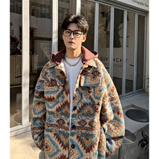 可拆卸帽子波西米亚风时尚百搭保暖外套A071-5015-P108，男装棉衣，电商A071
