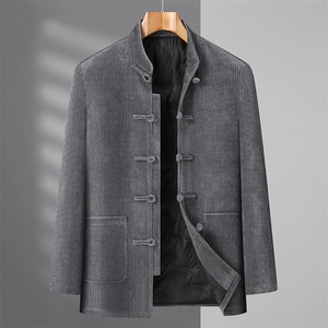 唐装90%白鸭绒羽绒服复古盘扣灯芯绒风羽绒服外套CF988-P230图片