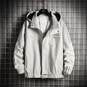 2021秋季新日系大码男印花撞色拼接连帽潮宽松夹克外套J6005-P85图片
