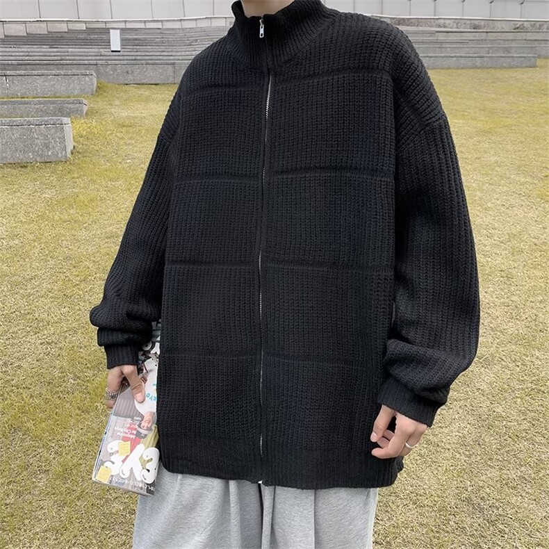 美式街头设计感圆领毛衣男慵懒风休闲针织衫M5020P48图片