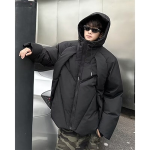 拉链冬季小众设计感棉衣加厚棉服外套潮连帽常图片