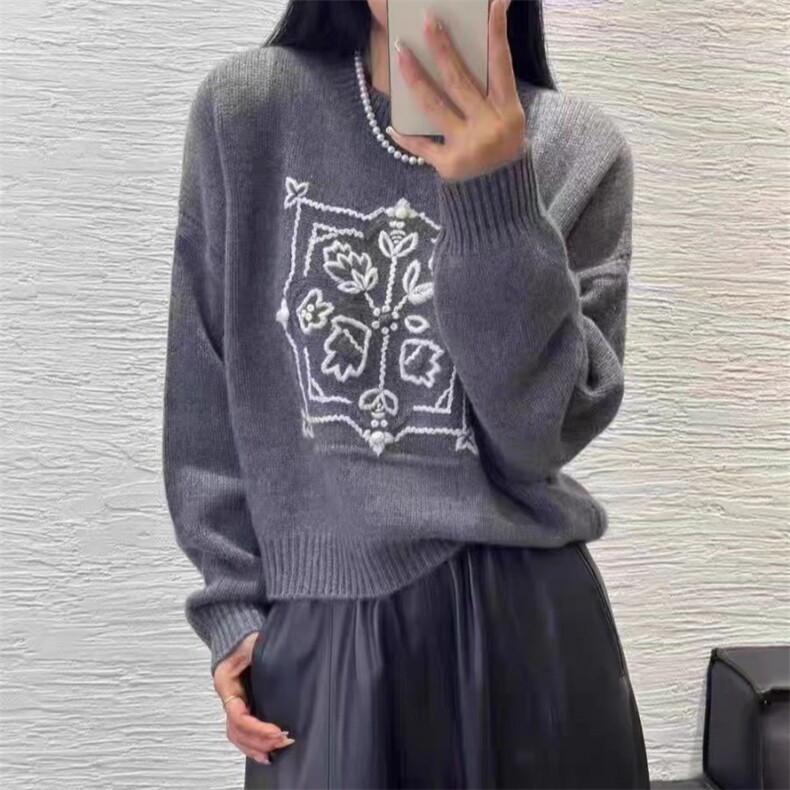 圆领打底衫女显瘦柔软长袖秋冬新款内搭毛衣,针织衫/毛衣,锦瑟羊绒