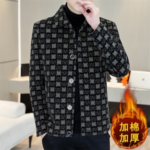 冬季新款主推男士翻领加棉加厚韩版修身毛呢大衣夹克外套A73P140