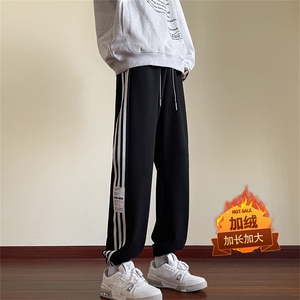 新款束脚裤冬季加绒加长潮款大码休闲卫裤图片