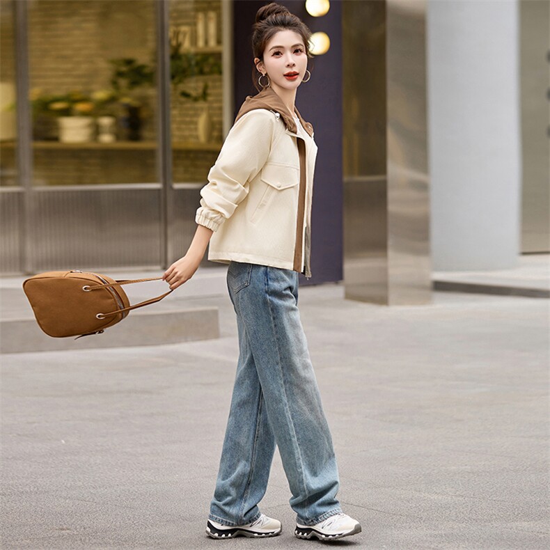 时尚百搭春季新款女装休闲简约连帽风衣外套,女装风衣,涵亦佰惠