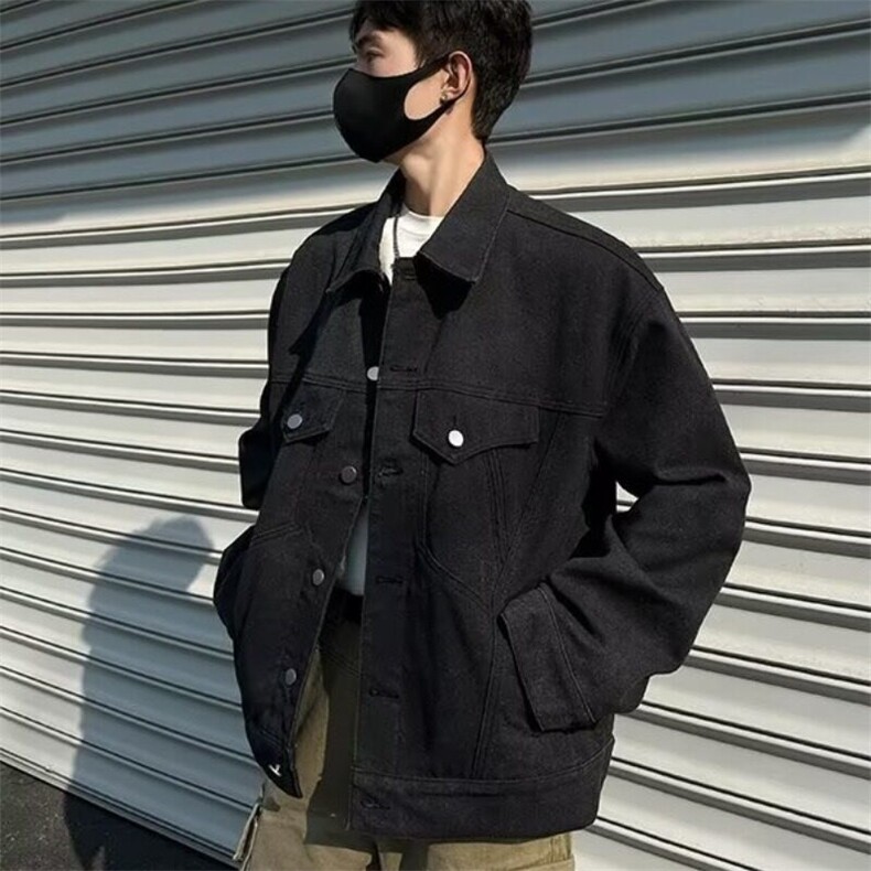 男士夹克外套春季2025新款高级感韩版潮斜纹辑明线工装W6438-P89,男装夹克,星座412-2