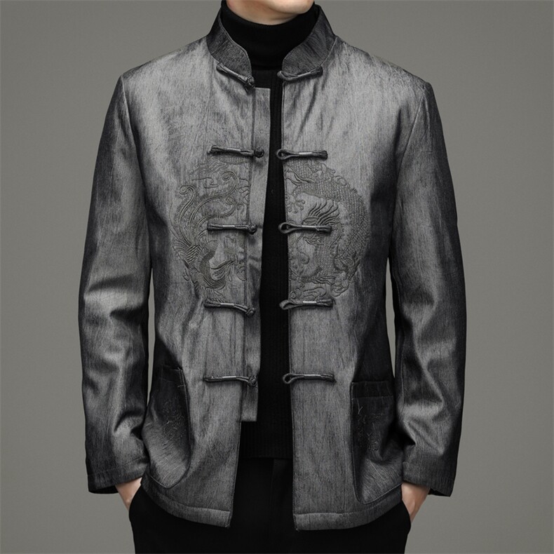 AN9913钱塘2020-3秋冬新款中老年男士长袖休闲唐装服外套P150,男装民族服装,钱塘207-3