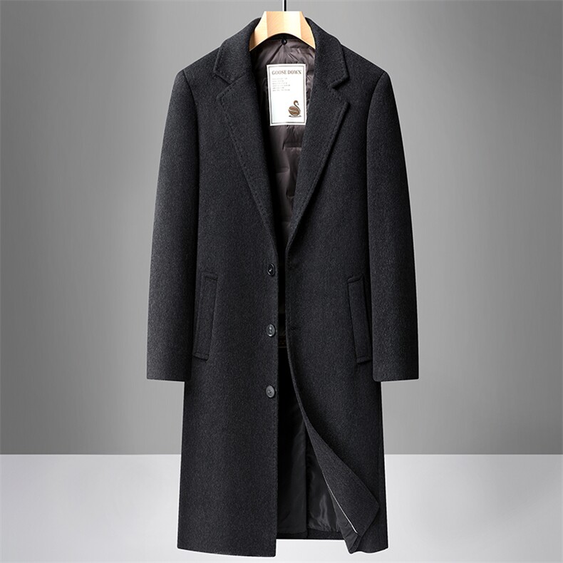 新款男士呢子大衣加厚加鹅绒内胆防寒保暖309B-3-9822-P390,男装棉衣,星座1409-3