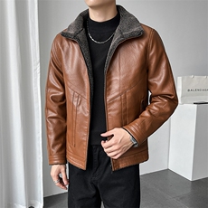 新款棉衣男轻熟风男装皮衣店主风加绒加厚棉服羊羔绒PY0918-P100，男装棉衣，星座1207-1