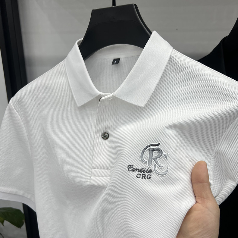 夏季新款男士短袖丝光棉POLO杉高档轻商务翻领百搭中年爸爸装,男装T恤,电商B212（原钱塘6029）