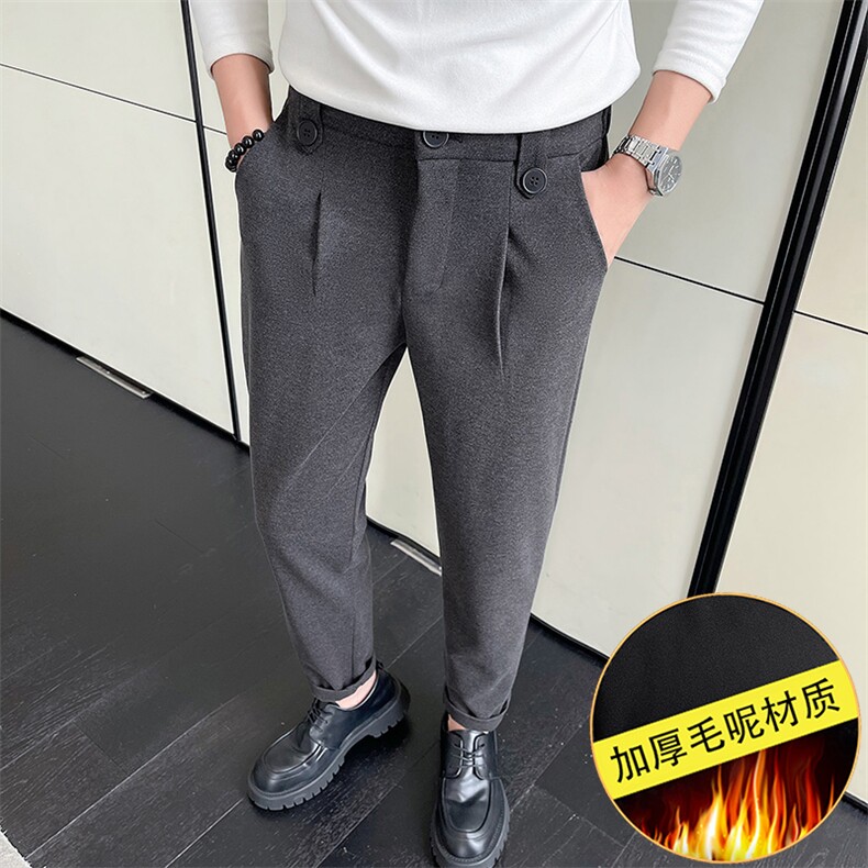 轻熟风~秋冬加厚毛呢休闲裤X01/P65,男装休闲裤,电商B331