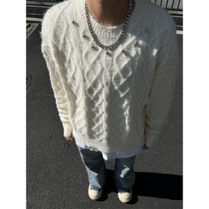 【有货】BX017CC-特P60 水貂毛钉珠毛衣男设计感针织衫外套图片