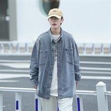 春秋季ins潮牌工装外套男宽松港风牛仔夹克休闲上衣W3700-P68，男装夹克，星座512-2
