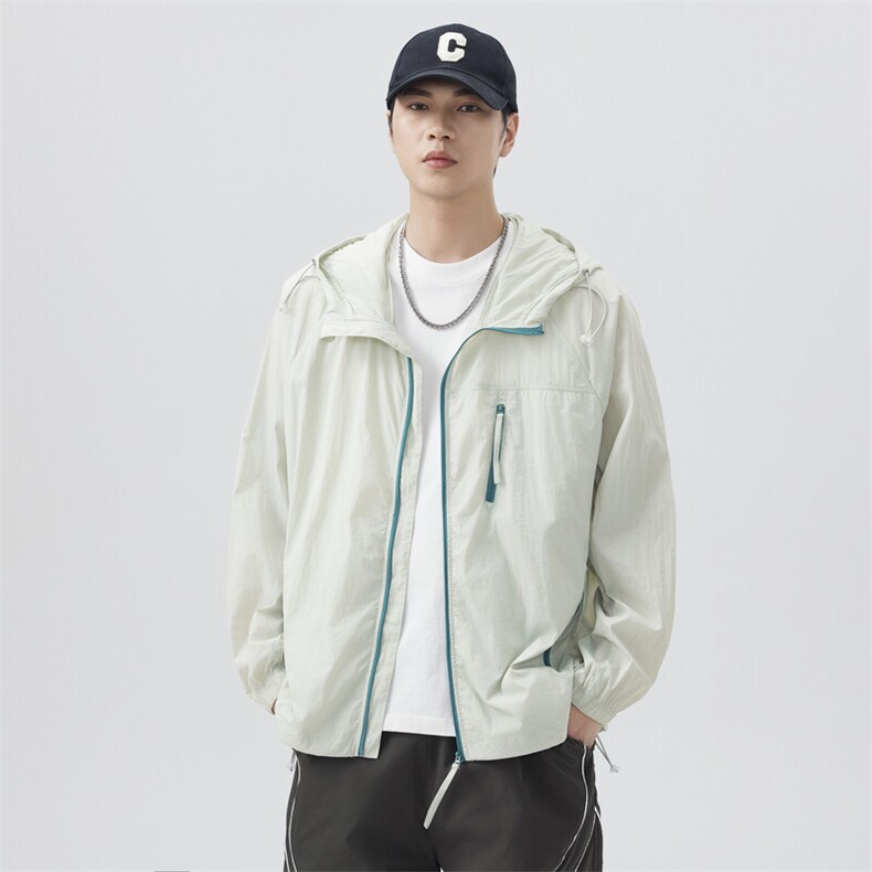 夏季中性风高品质50D尼龙皱时尚纯色防晒衣DSA157B-F7730-P55，男装防晒衣，电商A157B