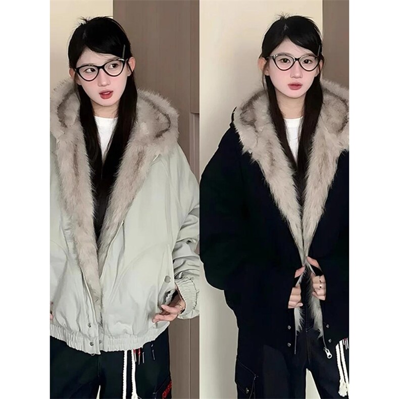 现货高品质美式高街冬季重磅硬挺短款座山雕毛领棉衣男女加厚外套,男装棉衣,电商A443