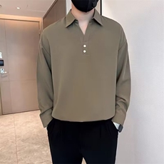 痞帅衬衫POLO衫男士长袖秋季男装2025新款衣服男款翻领T恤，男装T恤，星座506A